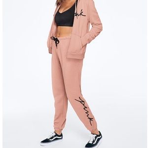 VS Pink Sweatsuit SET in Chalk Rose
